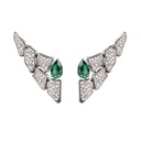 Skin 5 Elements Full Pave Diamond Emerald Earrings - Yellow Gold