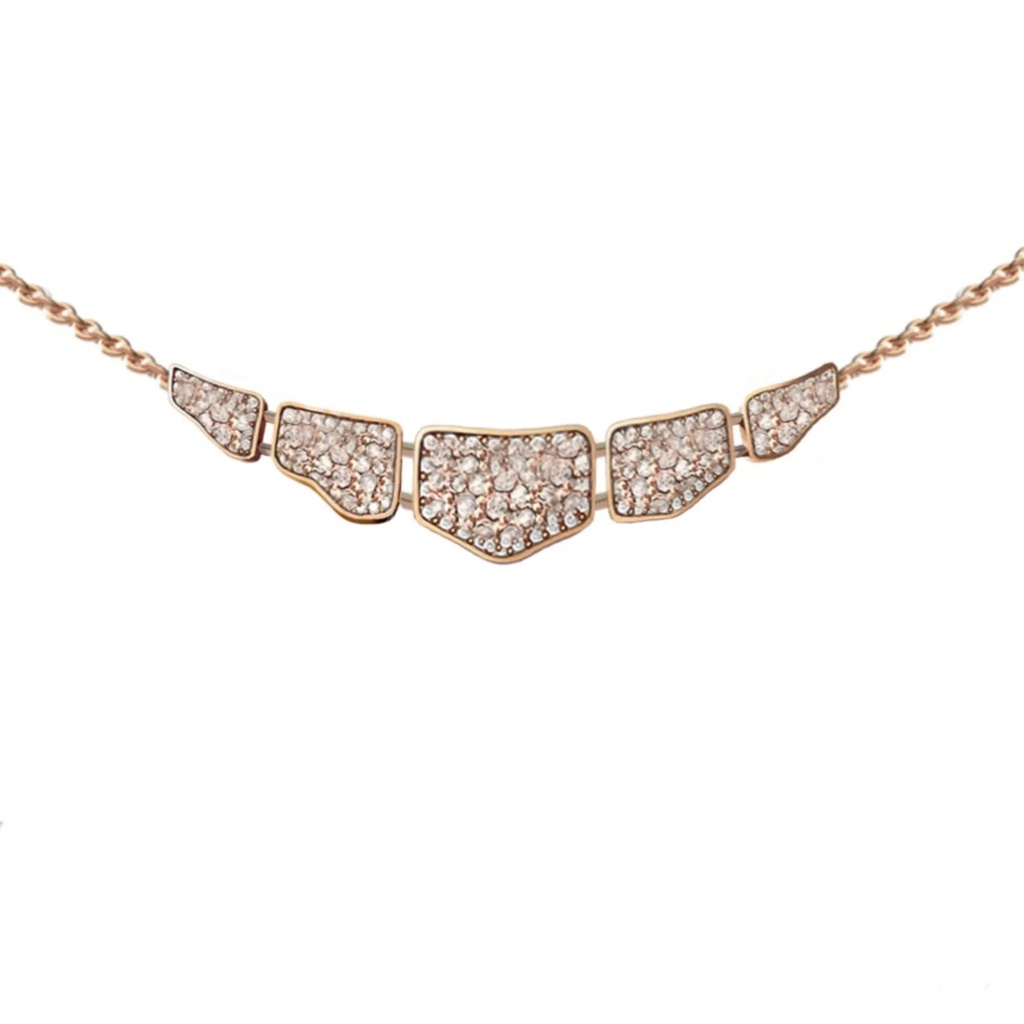 Skin 5 Elements Full Pavé Diamond Necklace - Rose Gold