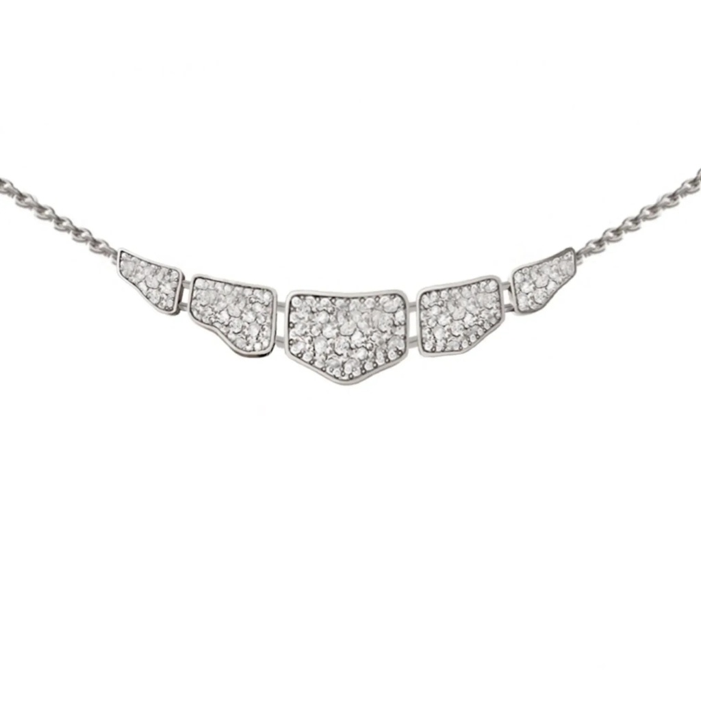 Skin 5 Elements Full Pavé Diamond Necklace - White Gold