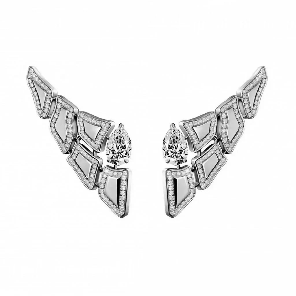 Skin 5 Elements Light Pave Diamond Earrings - White Gold