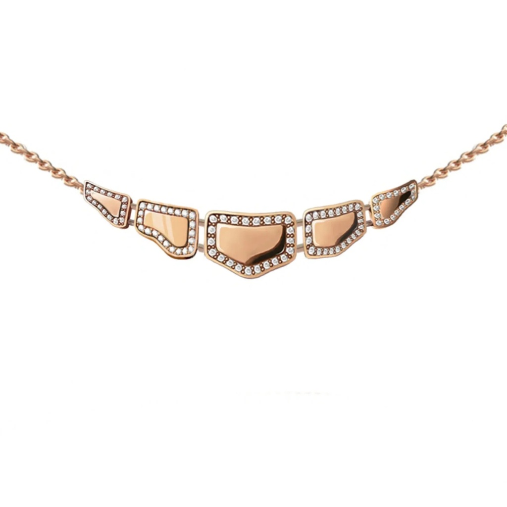 Skin 5 Elements Light Pavé Diamond Necklace - Rose Gold