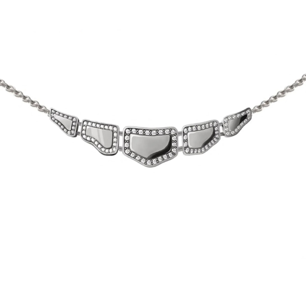 Skin 5 Elements Light Pavé Diamond Necklace - White Gold