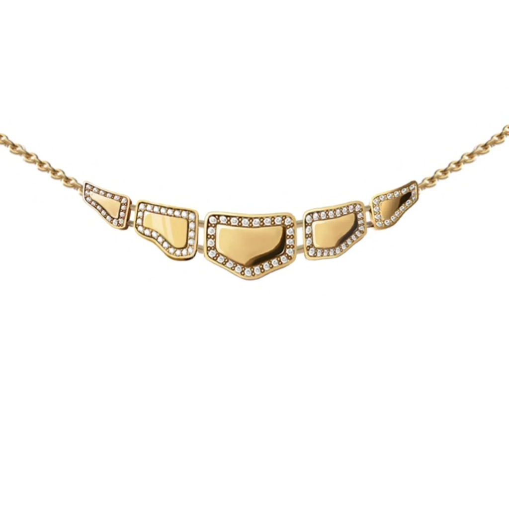 Skin 5 Elements Light Pavé Diamond Necklace - Yellow Gold
