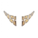 Skin 6 Elements Light Pave Diamond Earrings - Yellow Gold