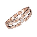 Skin Double Row Diamond Bracelet - Rose Gold