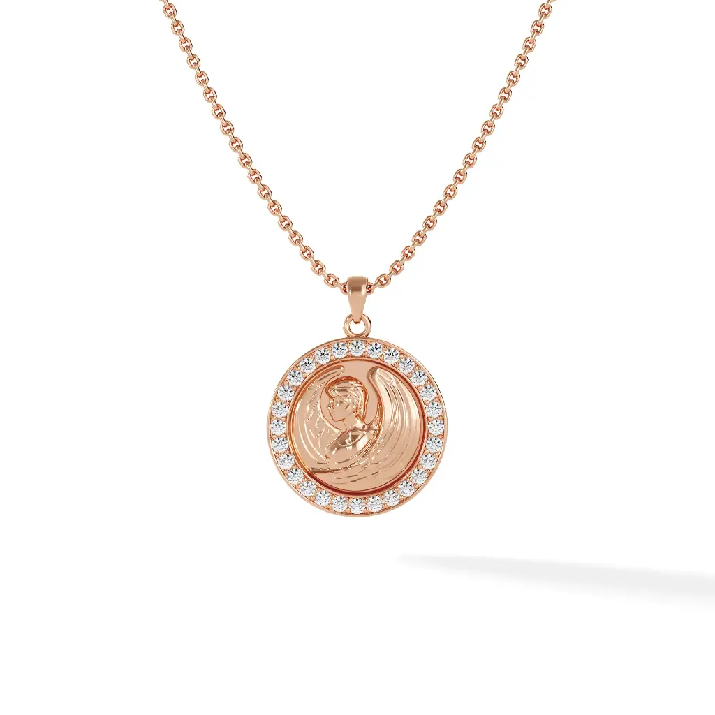 Virgo Zodiac Pendant - Pave Diamond