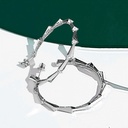 Spike 1 Row Light Pave Diamond Hoops - White Gold