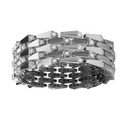 Spike 5 Row Manchette Light Pave Diamond Bracelet - White Gold