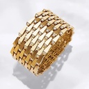 Spike 9 Row Manchette Light Pave Diamond Bracelet - Yellow Gold