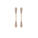 Spike Double Drop Full Pave Diamond Earrings - White Gold