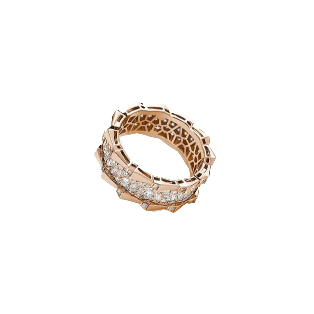 Spike Double Row Full Pave Diamond Ring