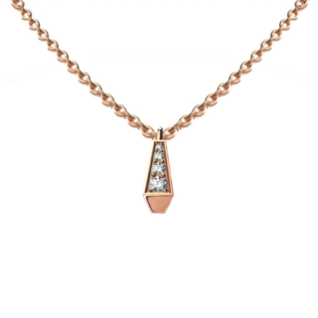 Spike One Full Pave Diamond Mini Pendant - Rose Gold