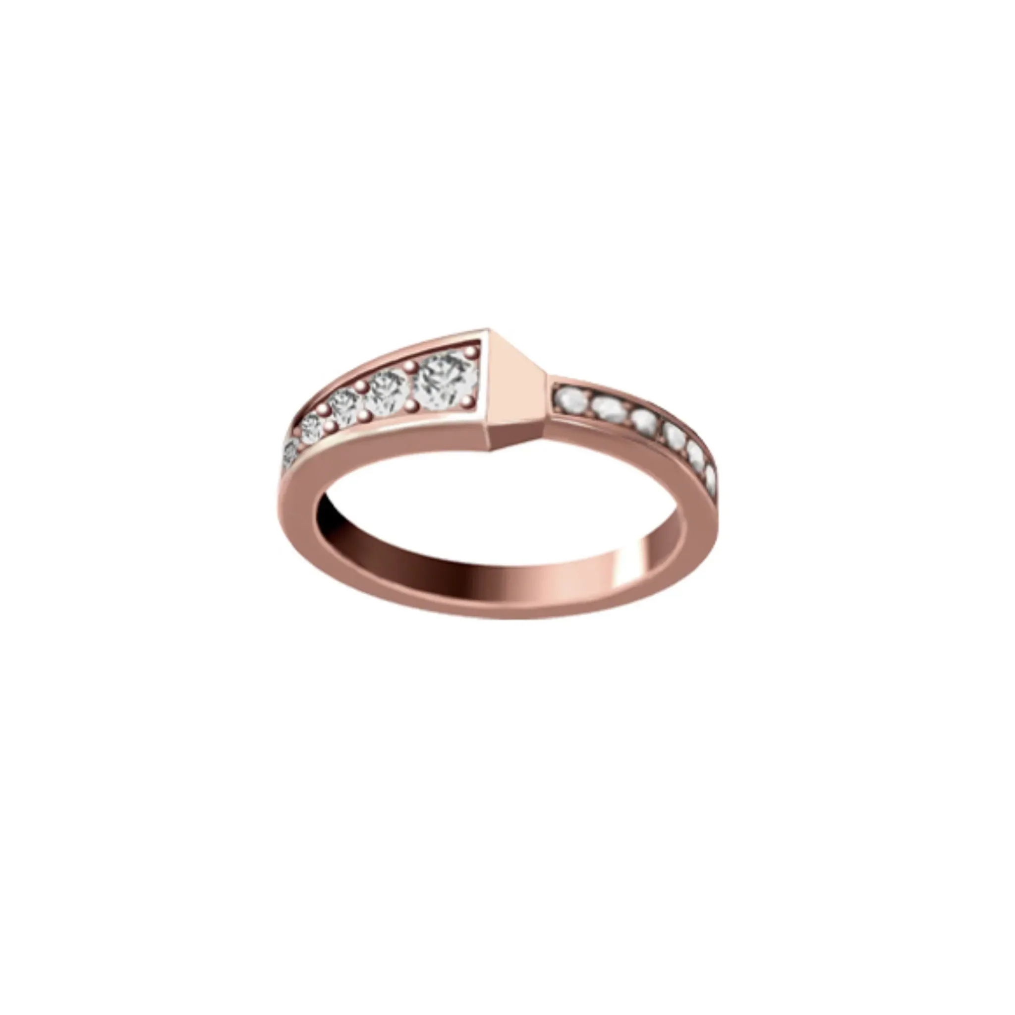 Spike One Full Pavé Diamond Ring - Rose Gold