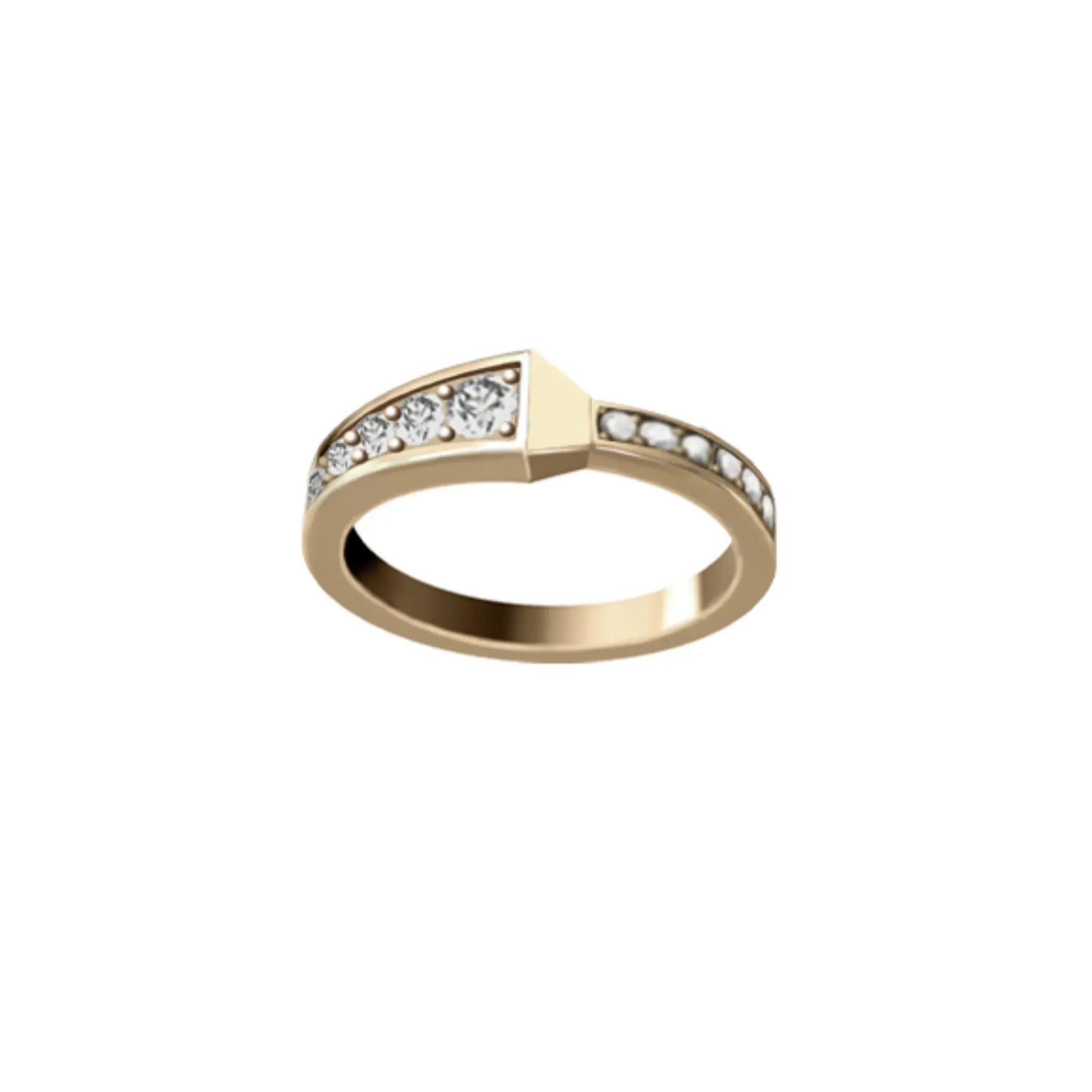 Spike One Full Pavé Diamond Ring - Yellow Gold
