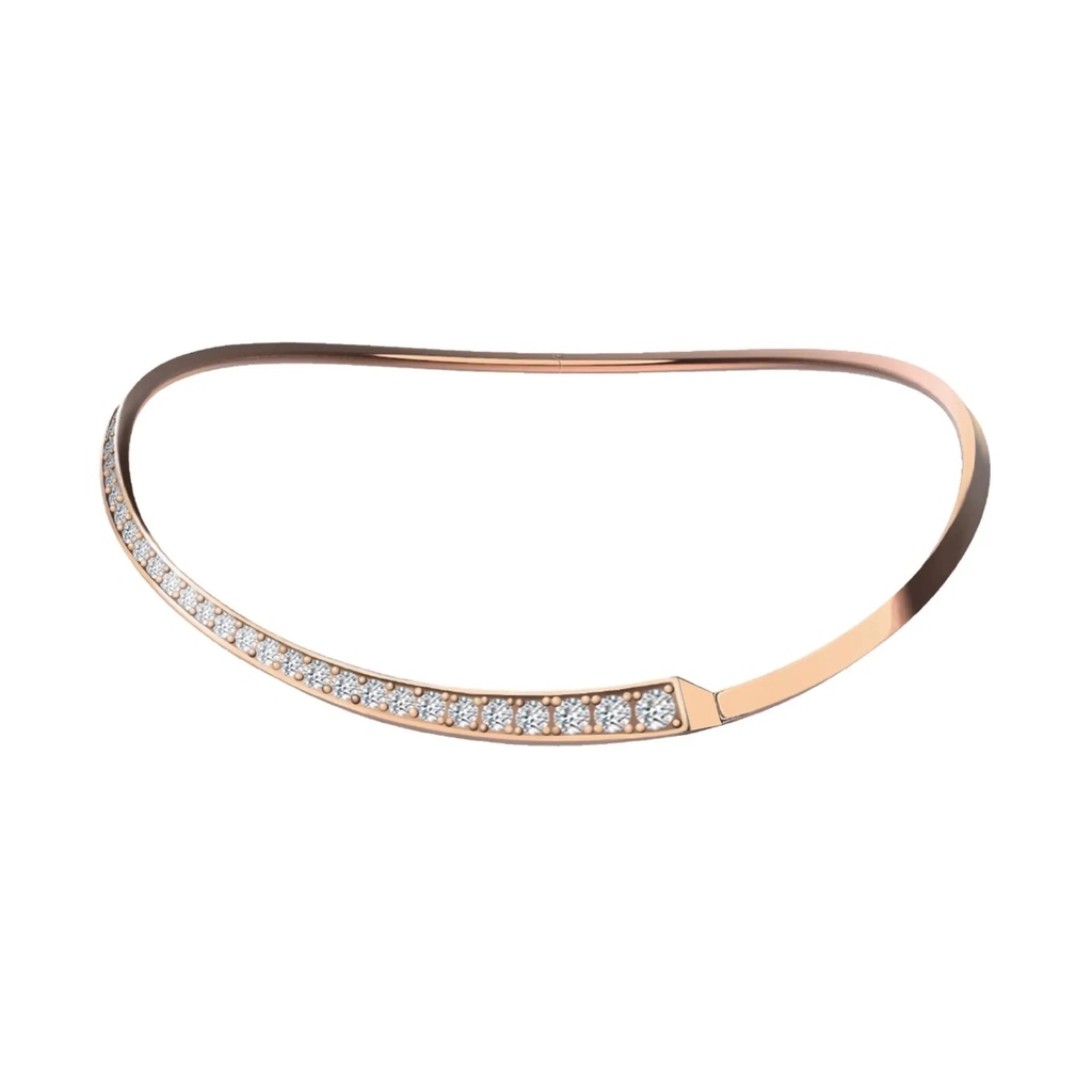 Spike One Half Pavé Diamond Choker - Rose Gold