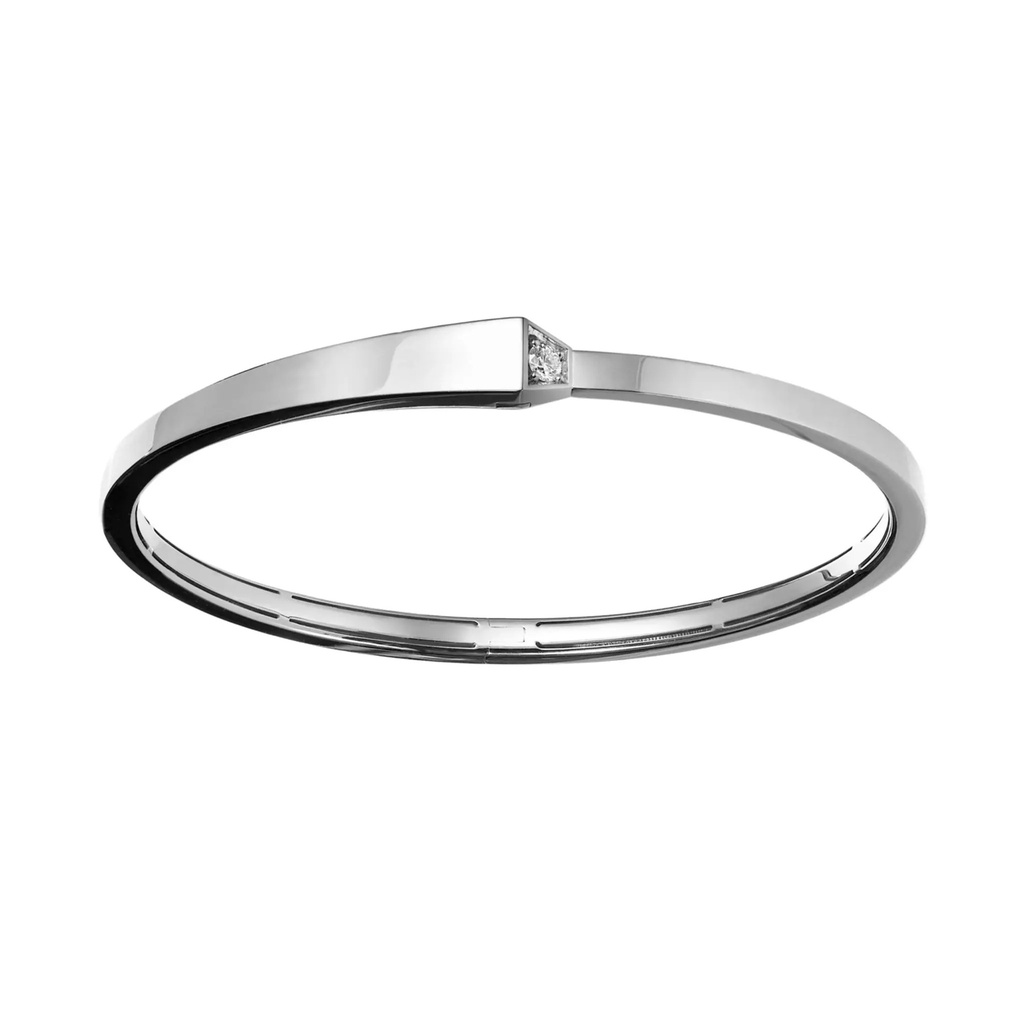 Spike One Light Pave Diamond Bracelet - White Gold