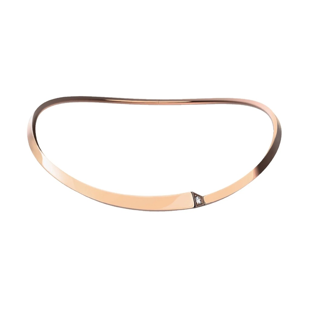 Spike One Light Pavé Diamond Choker - Rose Gold