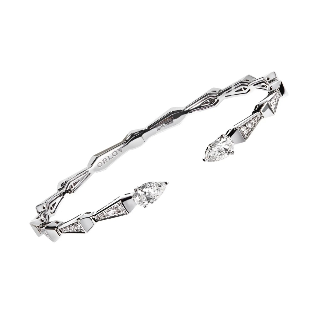 Spike Open Full Pave Diamond Bracelet - Yellow Gold