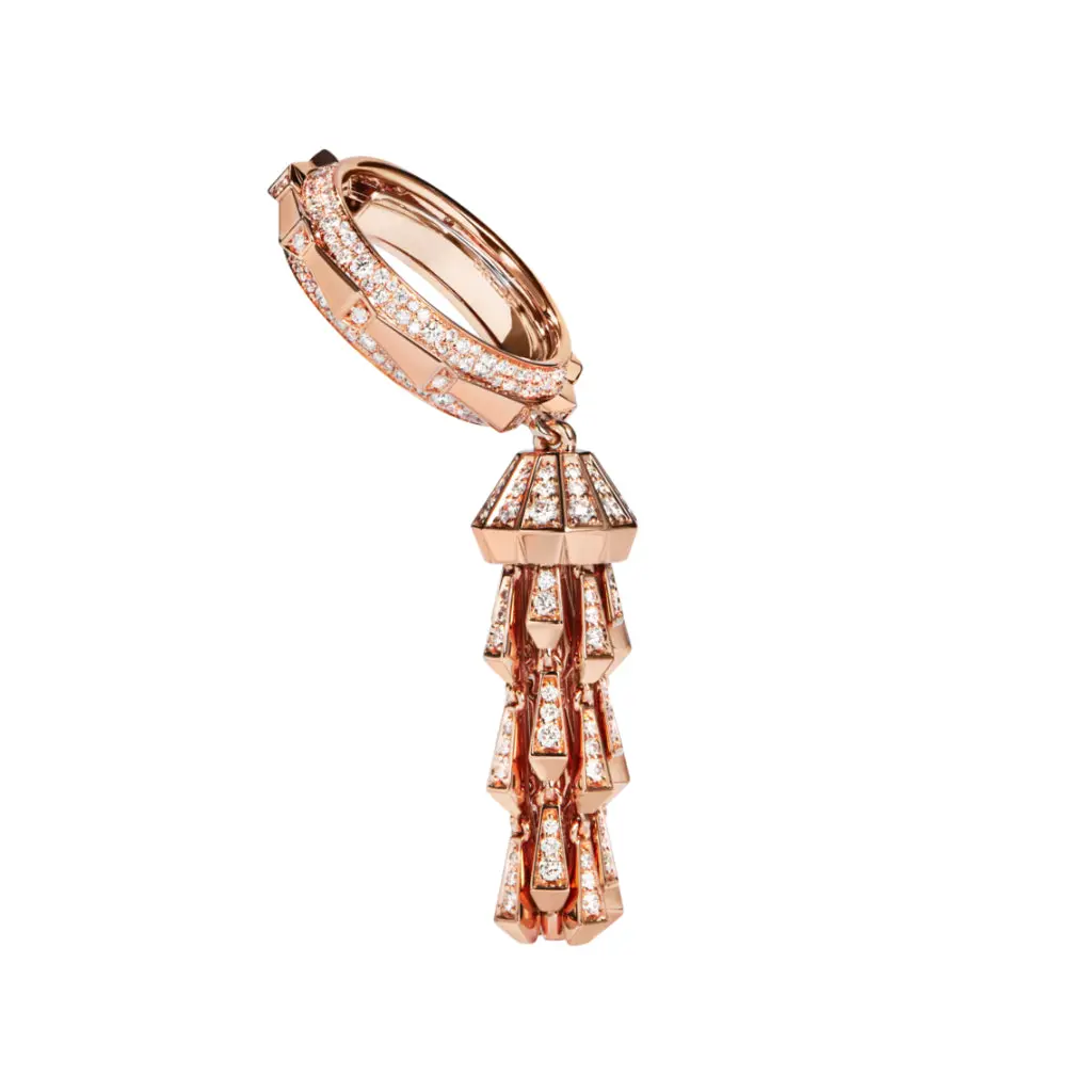 Spike Tassel Full Pave Diamond Ring - Rose Gold