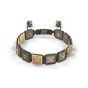 Shamballa Jewels Yellow & Black Gold Diamond 10mm Lock Bead Bracelet