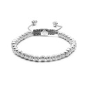 Shamballa Jewels White Gold Diamond 4mm Non-Braided Bead Bracelet