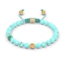 Shamballa Jewels Yellow Gold Diamond Emerald & Turquoise 6mm Non-Braided Bead Bracelet