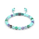 Shamballa Jewels White & Black Steel Diamond Emerald Turquoise & Tanzanite 6mm Non-Braided Bead Bracelet