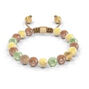 Shamballa Jewels Yellow Gold Diamond Sapphire & Moonstone 8mm Non-Braided Bead Bracelet