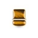 Amrita Large Square Ring In Tiger'S Eyes