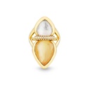 Amrita Lotus Duplet Ring In Mother Of Pearl, Citrine And White Quartz