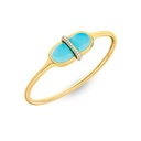 Amrita Round Bangle In Sea Blue Chalcedony