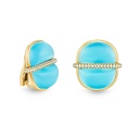 Amrita Round Earrings In Sea Blue Chalcedony