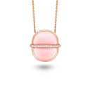 Amrita Round Necklace In Pink Opal