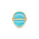 Amrita Round Ring In Sea Blue Chalcedony