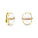 Amrita Small Round Earrings In White Ceramic