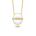 Amrita Small Round Necklace In White Ceramic