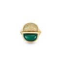 Amrita Small Round Ring In Malachite And Diamonds