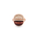 Amrita Small Round Ring In Red Tiger'S Eye And Diamonds