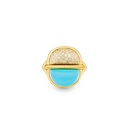 Amrita Small Round Ring In Sea Blue Chalcedony And Diamonds