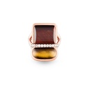Amrita Square Ring In Bull'S And Tiger'S Eyes