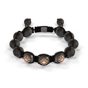 Shamballa Jewels Rose & Black Gold Diamond 10mm Braided Bead Bracelet