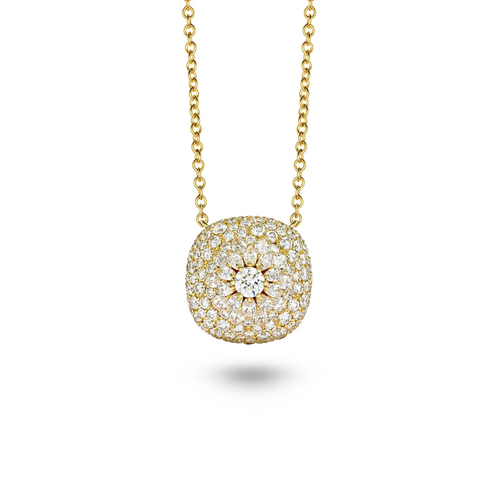 Daisy Cushion Necklace In Full Diamonds