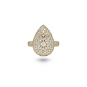 Daisy Pear-Shape Ring In Full Diamonds