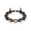 Shamballa Jewels Rose & Black Gold Diamond 10mm Braided Bead Bracelet