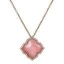 Rose Gold Capri Flower Necklace - Pink Opal