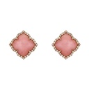 Rose Gold Capri Small Flower Earrings - Pink Opal