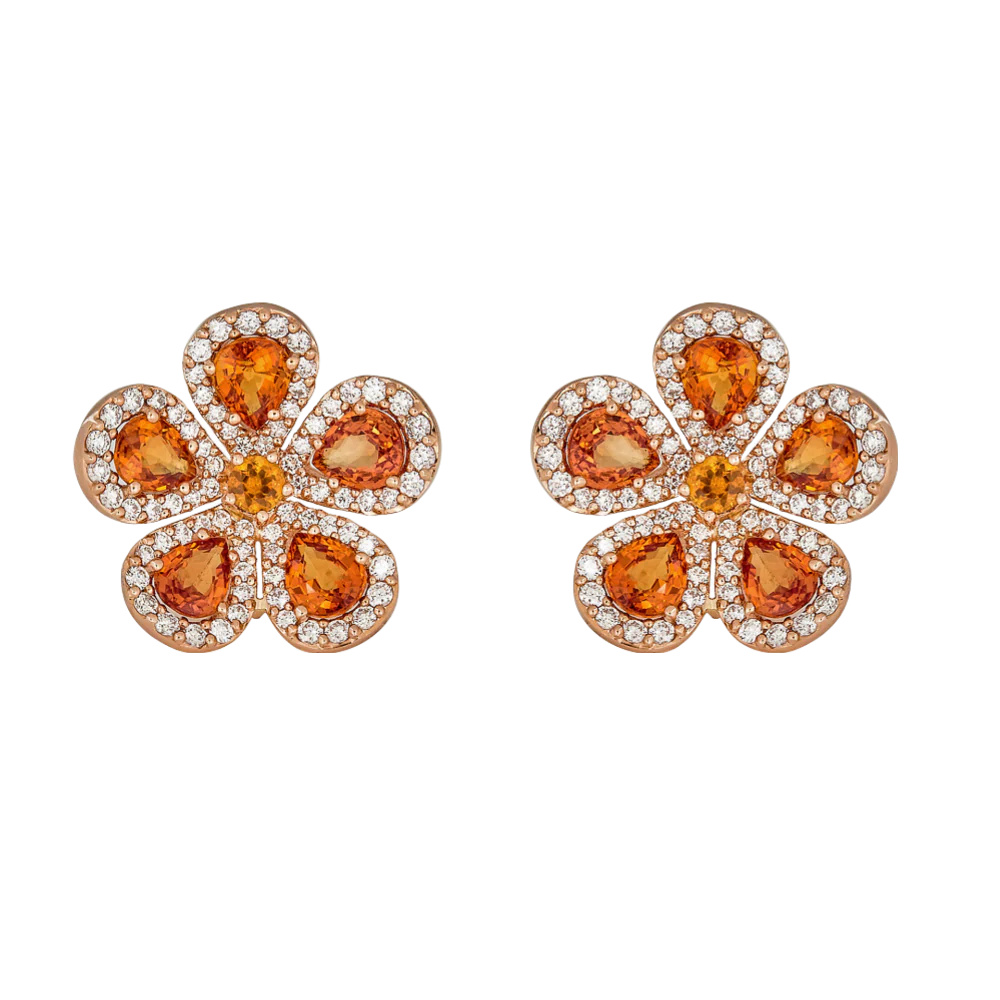 Rose Gold Classic Flower Earrings