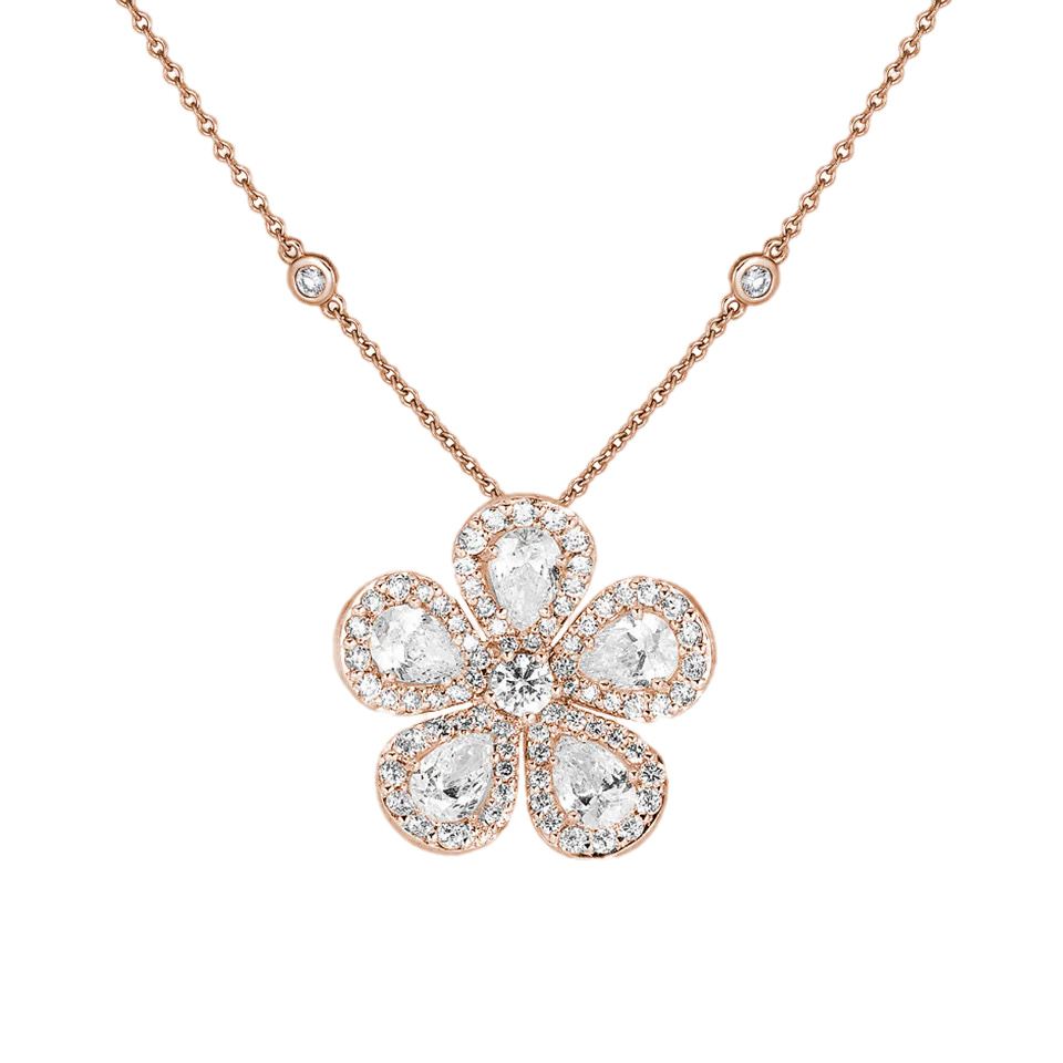 Rose Gold Classic Flower Small Necklace