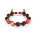 Shamballa Jewels - Rose Gold Diamond Coral & Ceramic 10mm Bead Braided Bracelet