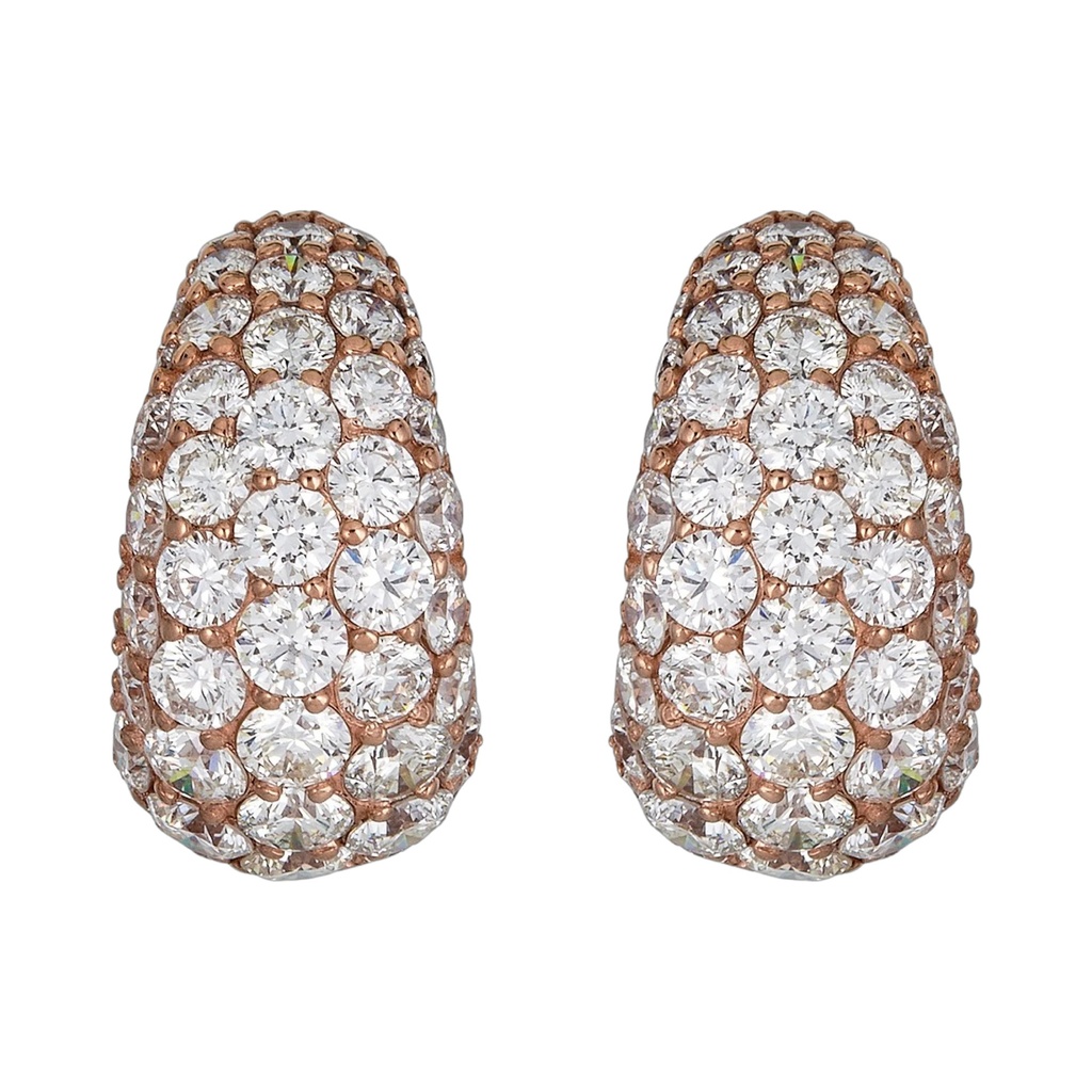 Rose Gold Dome Huggie Earring